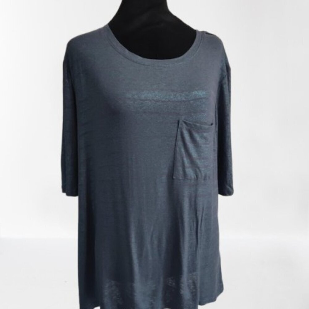 Democracy Sparkle Foil Tee Women's Size Large Blue